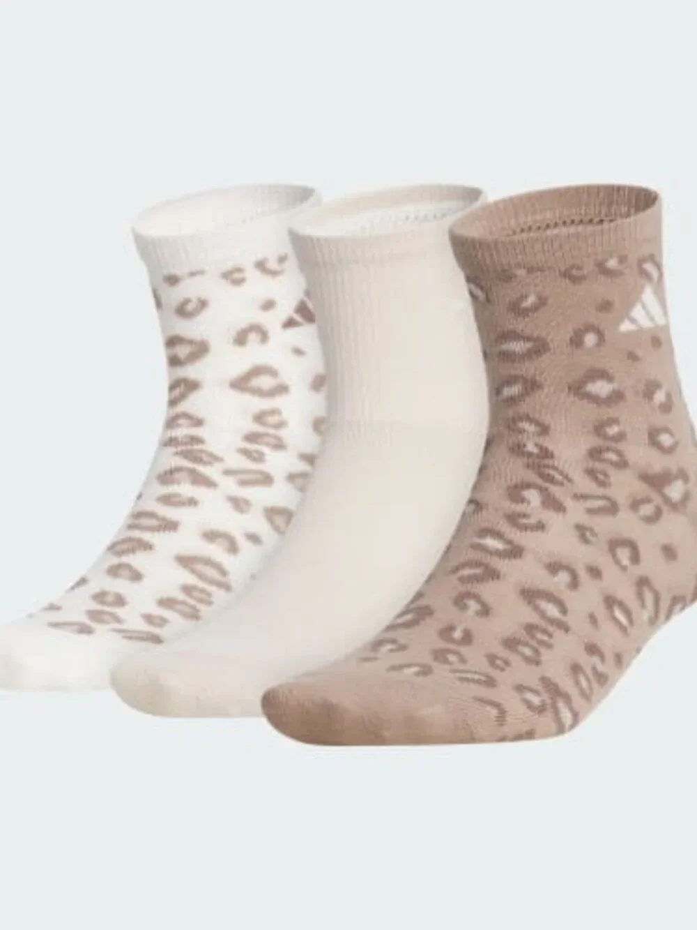 BNWT WOMEN'S ADIDAS LEOPARD LUXE HIGH QUARTER SOCKS THREE (3) PACK US MEDIUM (M)